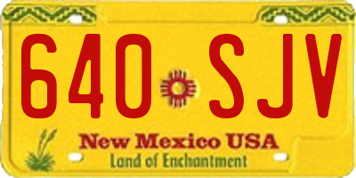 NM license plate 640SJV