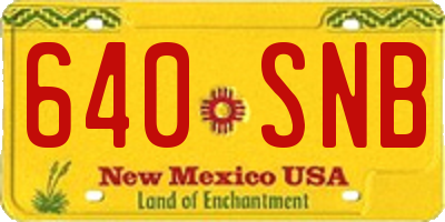 NM license plate 640SNB