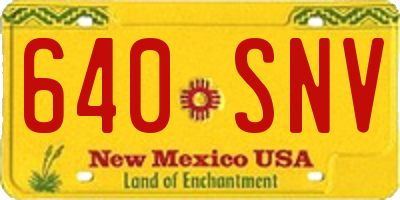 NM license plate 640SNV