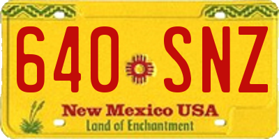 NM license plate 640SNZ