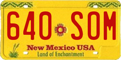 NM license plate 640SOM