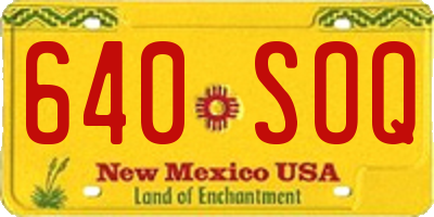 NM license plate 640SOQ