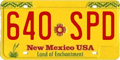 NM license plate 640SPD