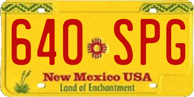 NM license plate 640SPG