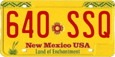 NM license plate 640SSQ
