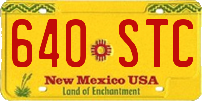 NM license plate 640STC