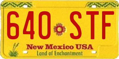 NM license plate 640STF