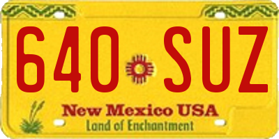 NM license plate 640SUZ