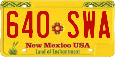 NM license plate 640SWA