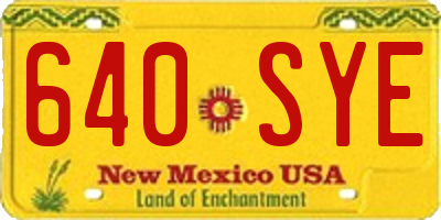 NM license plate 640SYE