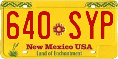 NM license plate 640SYP