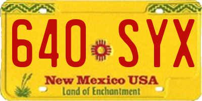 NM license plate 640SYX