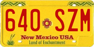 NM license plate 640SZM