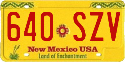 NM license plate 640SZV