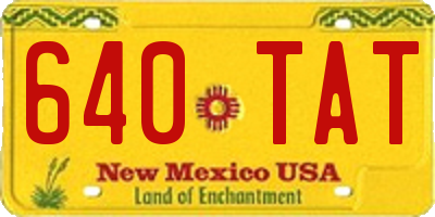 NM license plate 640TAT
