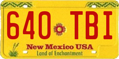 NM license plate 640TBI