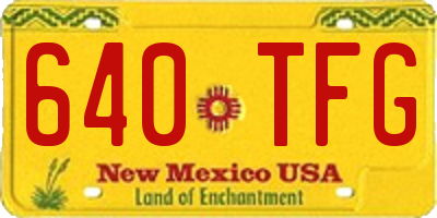 NM license plate 640TFG
