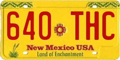 NM license plate 640THC