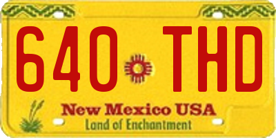 NM license plate 640THD