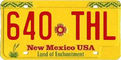 NM license plate 640THL