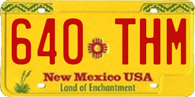 NM license plate 640THM