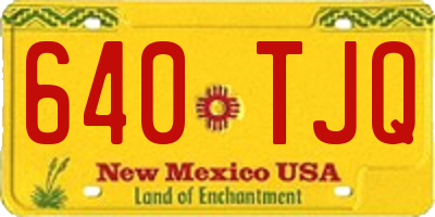 NM license plate 640TJQ
