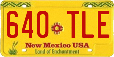 NM license plate 640TLE