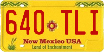 NM license plate 640TLI