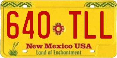 NM license plate 640TLL