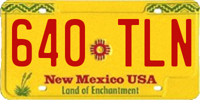 NM license plate 640TLN
