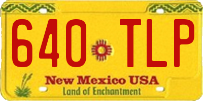 NM license plate 640TLP