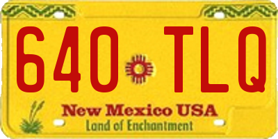 NM license plate 640TLQ