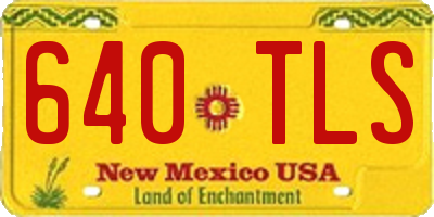 NM license plate 640TLS