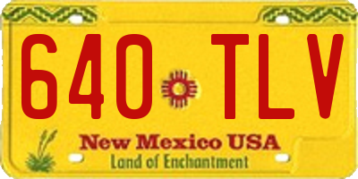 NM license plate 640TLV