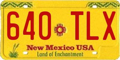 NM license plate 640TLX