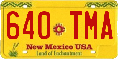 NM license plate 640TMA