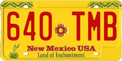 NM license plate 640TMB