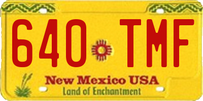 NM license plate 640TMF