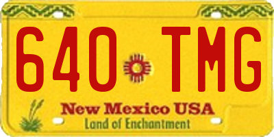 NM license plate 640TMG