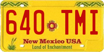NM license plate 640TMI
