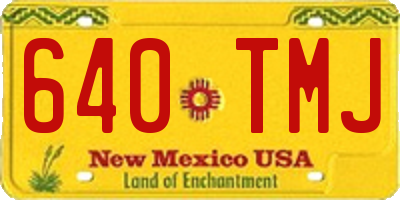 NM license plate 640TMJ