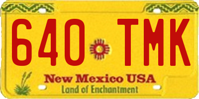 NM license plate 640TMK