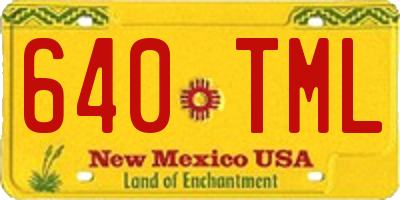 NM license plate 640TML