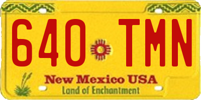 NM license plate 640TMN