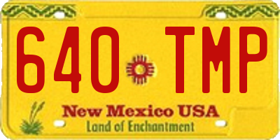 NM license plate 640TMP