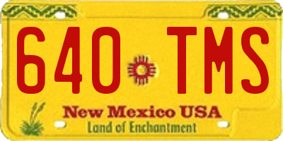 NM license plate 640TMS