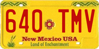 NM license plate 640TMV