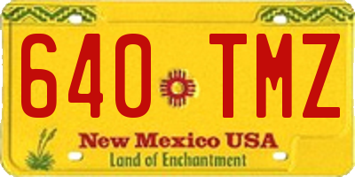 NM license plate 640TMZ