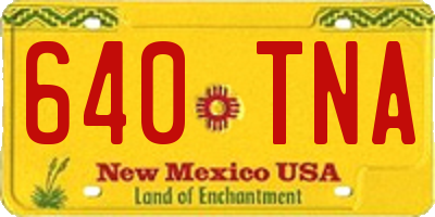 NM license plate 640TNA