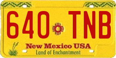 NM license plate 640TNB